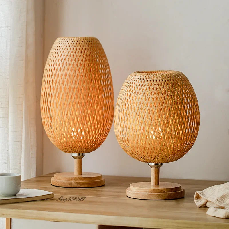 Vintage Bamboo Tischlampe | Bambooglow