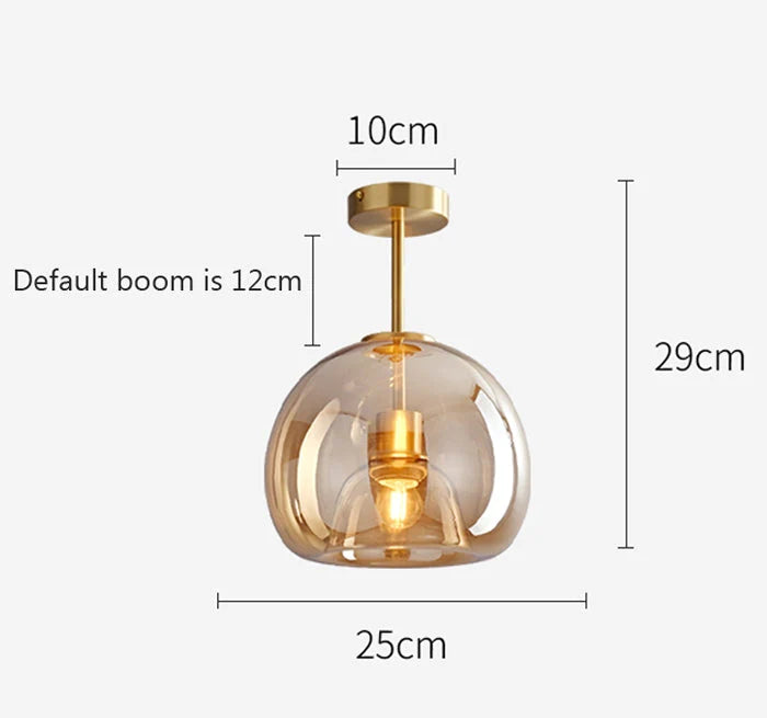 Royallure Kupferglas Semi Flush Mount Deckenleuchte - Vintage Charme & Moderne Eleganz