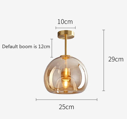 Royallure Kupferglas Semi Flush Mount Deckenleuchte - Vintage Charme & Moderne Eleganz