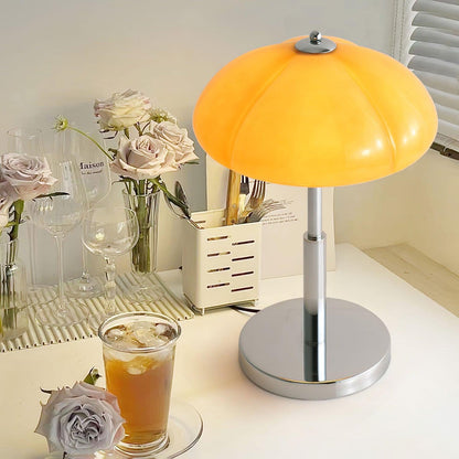 Tischlampe Pilz Bauhaus – Modernes Design mit Amberglas-Schirm
