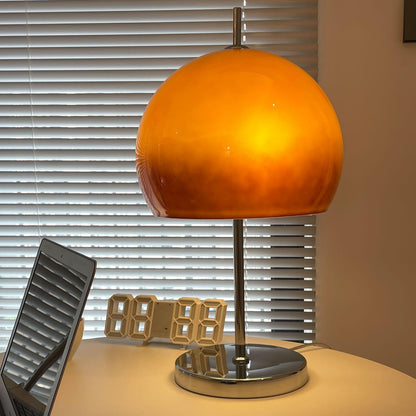 Tischlampe Pilz Bauhaus – Modernes Design mit Amberglas-Schirm