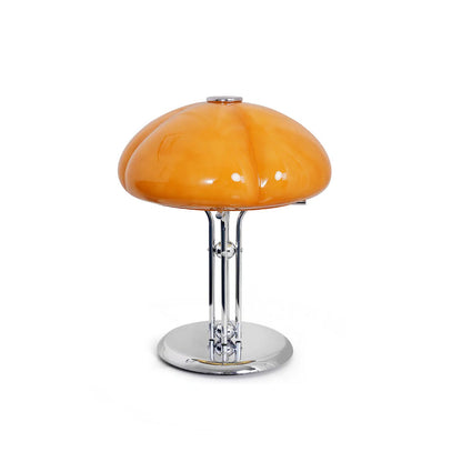 Tischlampe Pilz Bauhaus – Modernes Design mit Amberglas-Schirm