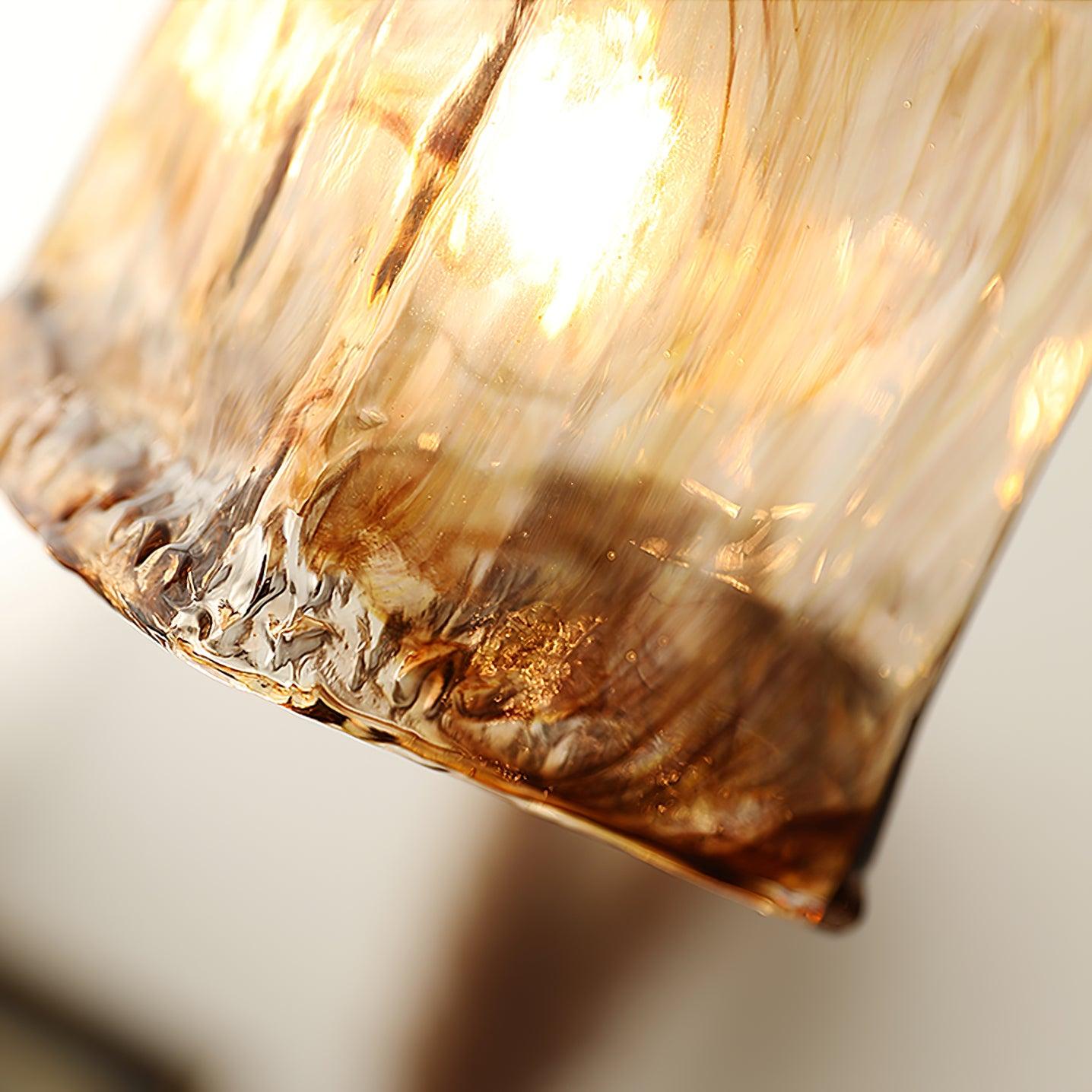 Garduru Braune Glas Pendelleuchte – Klassische Messing- und Metall-Deckenlampe