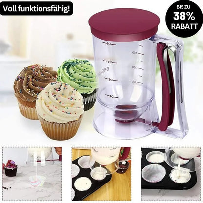 Teigspender mit Messskala und Ausgießer für Muffins und Kuchen