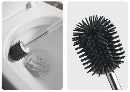 WC-Bürste mit Wandhalterung – Hygienisch & Platzsparend – TPR-Borsten