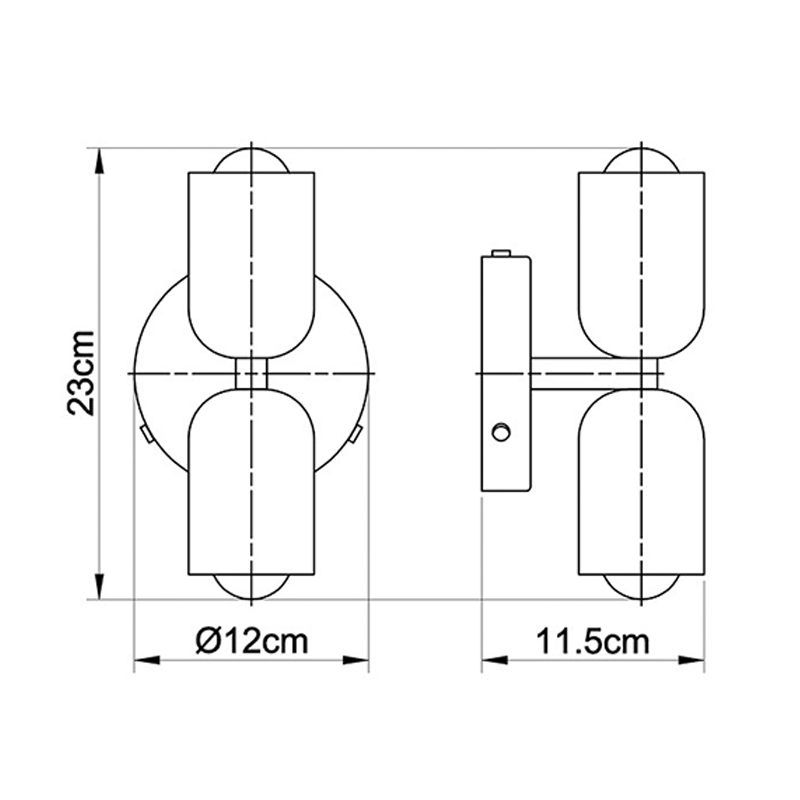 Garduru Verstellbare Wandlampe – Stilvolle Doppel-Glühbirnen Metall Wandleuchte