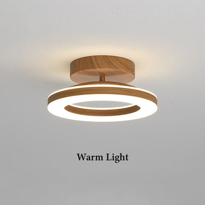 LED-Deckenleuchte mit modernem Holzfinish