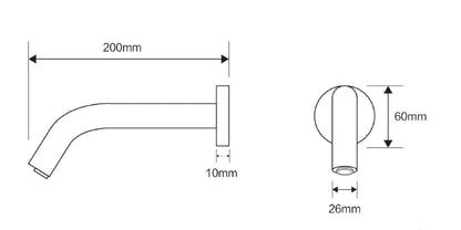 Wandmontierte Kaltwasserarmatur