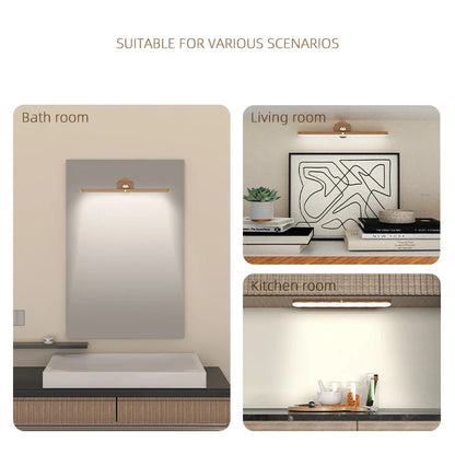 LumoGlow - Holz LED Aufladbare Wandlampe