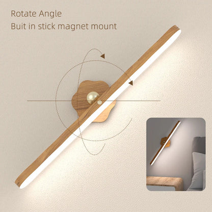 LumoGlow - Holz LED Aufladbare Wandlampe