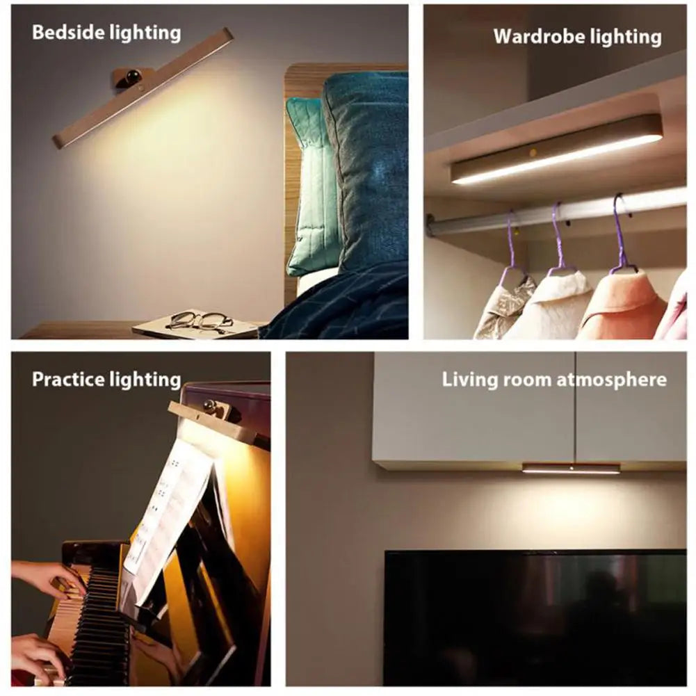 LumoGlow - Holz LED Aufladbare Wandlampe