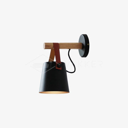 Skandinavische Wandleuchte aus Holz und Leder – Elegantes Design mit effizientem LED-Licht