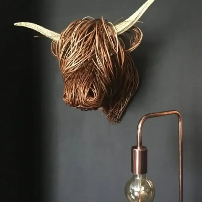 Gewebter Kuhkopf – Cowy – Wanddekoration – Kunsthandwerk
