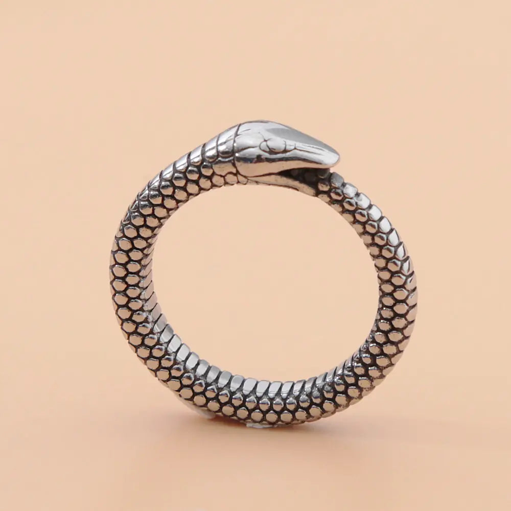 Retro Norse Mythologie Ring – Ouroboros Design – Punk Stil aus Edelstahl