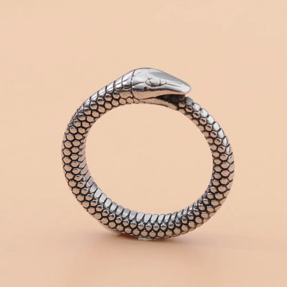 Retro Norse Mythologie Ring – Ouroboros Design – Punk Stil aus Edelstahl