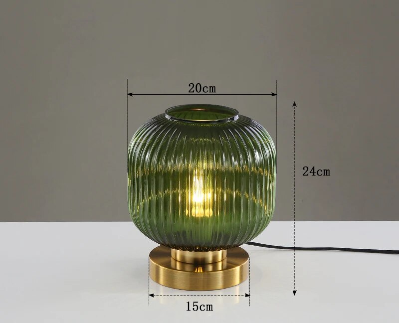 Elegante Tischlampe aus Glas und Eisen mit E27 Lampenfassung