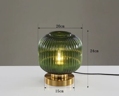 Elegante Tischlampe aus Glas und Eisen mit E27 Lampenfassung