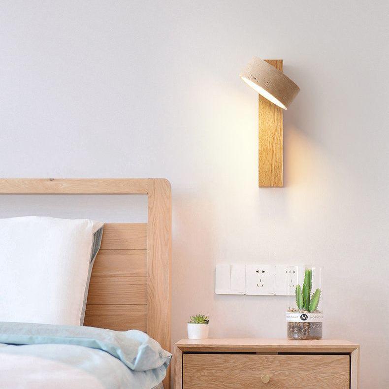 Wandleuchte Wabi Sabi – Minimalistische Beleuchtung aus Stein und Holz