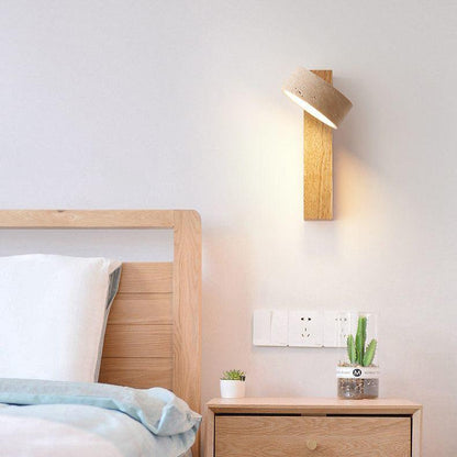 Wandleuchte Wabi Sabi – Minimalistische Beleuchtung aus Stein und Holz