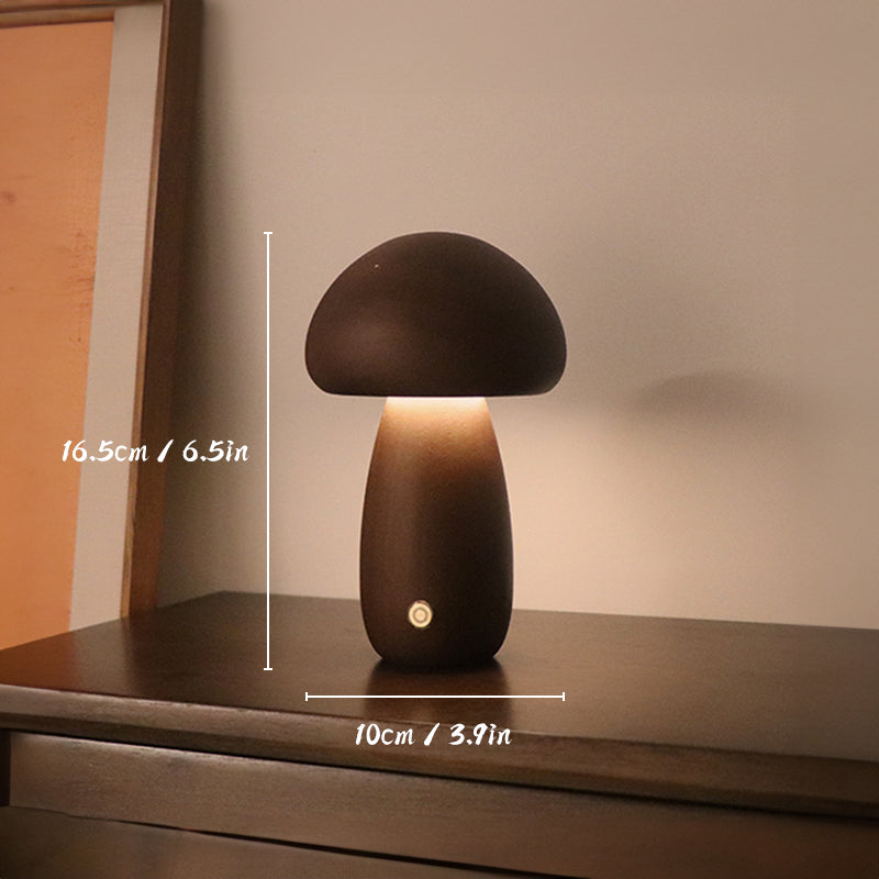 Tischlampe Wiederaufladbar aus Holz "Champignon" LED - Umweltfreundlich und Touch