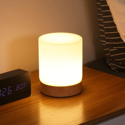 Minimalistische Tischlampe mit Holzbasis | LumeWood