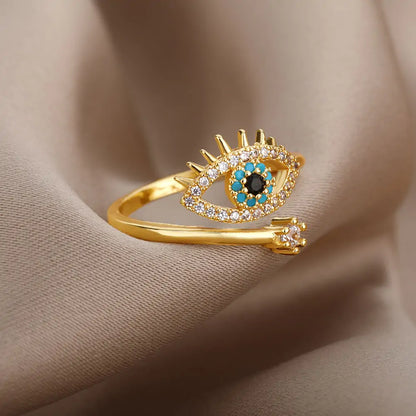 Türkischer Blauer Evil Eye Ring – Schutzsymbol – Anpassbar und stilvoll