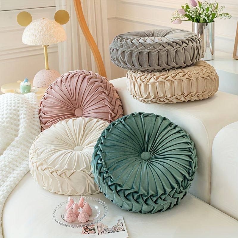 Garduru - Rundes Kissen aus weichem Velvet für Wohnzimmer und Büro