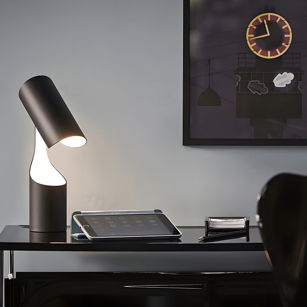 Garduru - Minimalistische LED Schreibtischlampe aus Matt-Schwarz mit Verstellbarem Kopf