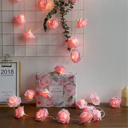 USB/Batteriebetrieben 10/20/40 LED Rosenblumen Lichterkette Künstlicher Blumenstrauß Girlande für Valentinstag Hochzeitsfeier