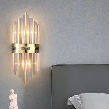 Kristall-Kristall-LED-Wandleuchte Gold, Wohnzimmer/Schlafzimmer, Metall/Acryl