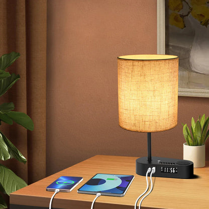 Garduru – Dimmbare LED-Nachttischlampe mit USB und Wecker für dein Schlafzimmer