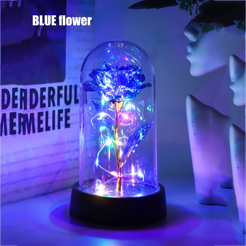 Garduru - Romantische Rosenblüten Lampe mit Lila Blume für Deko & Geschenk