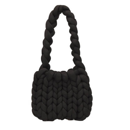 Diy Chunky Handtas, Dicke Baumwollwoll Gewebte Handtasche, Handgemachte Grobe Woll Gestrickte Eimer Tasche