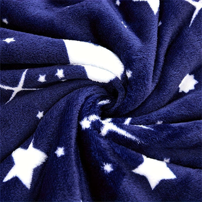 Fleece-Decke in Sternenblau für gemütlichen Wohn- und Büroskomfort