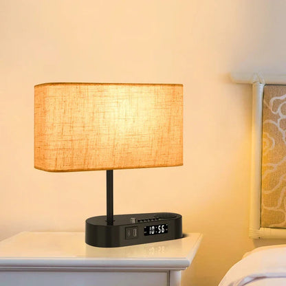 Garduru – Dimmbare LED-Nachttischlampe mit USB und Wecker für dein Schlafzimmer