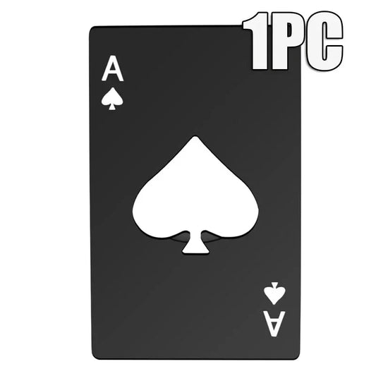 Taschenformat 'Ass von Pik' Karten-Design Flaschenöffner