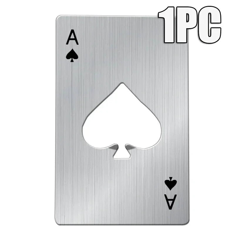 Taschenformat 'Ass von Pik' Karten-Design Flaschenöffner