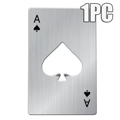 Taschenformat 'Ass von Pik' Karten-Design Flaschenöffner