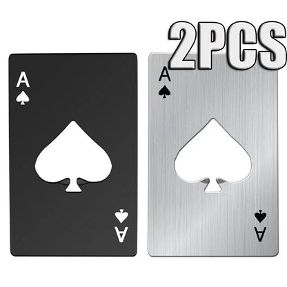 Taschenformat 'Ass von Pik' Karten-Design Flaschenöffner