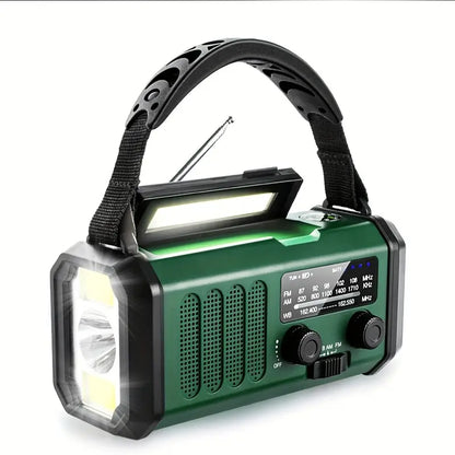 Solar-notfallradio Mit Powerbank – Kurbelradio Mit Led-taschenlampe Für Camping & Outdoor