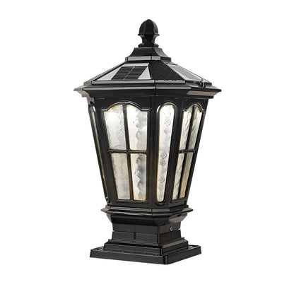 Outdoor Solar LED Schwarze Gartenpfostenlampe