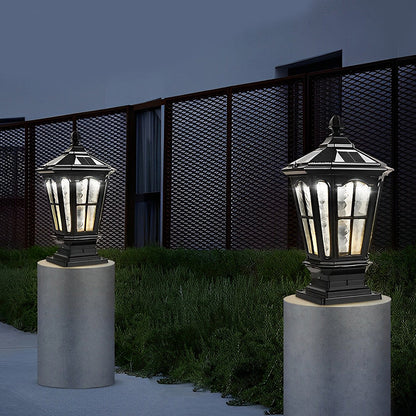 Outdoor Solar LED Schwarze Gartenpfostenlampe