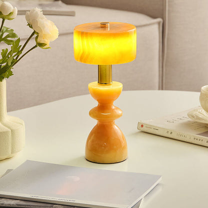 Garduru - Stilvolle LED Tischlampe Aus Marmor & Eisen Mit USB-Anschluss
