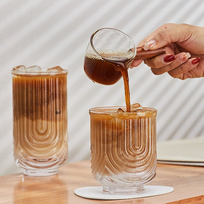 Amerikanische Ice Latte Kaffeetasse aus Glas