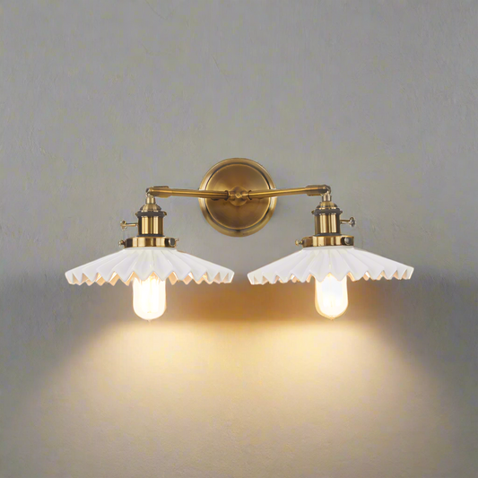 Garduru Antike Doppelkopf-Lampe aus Keramik | Vintage Design | Zeitlose Beleuchtung