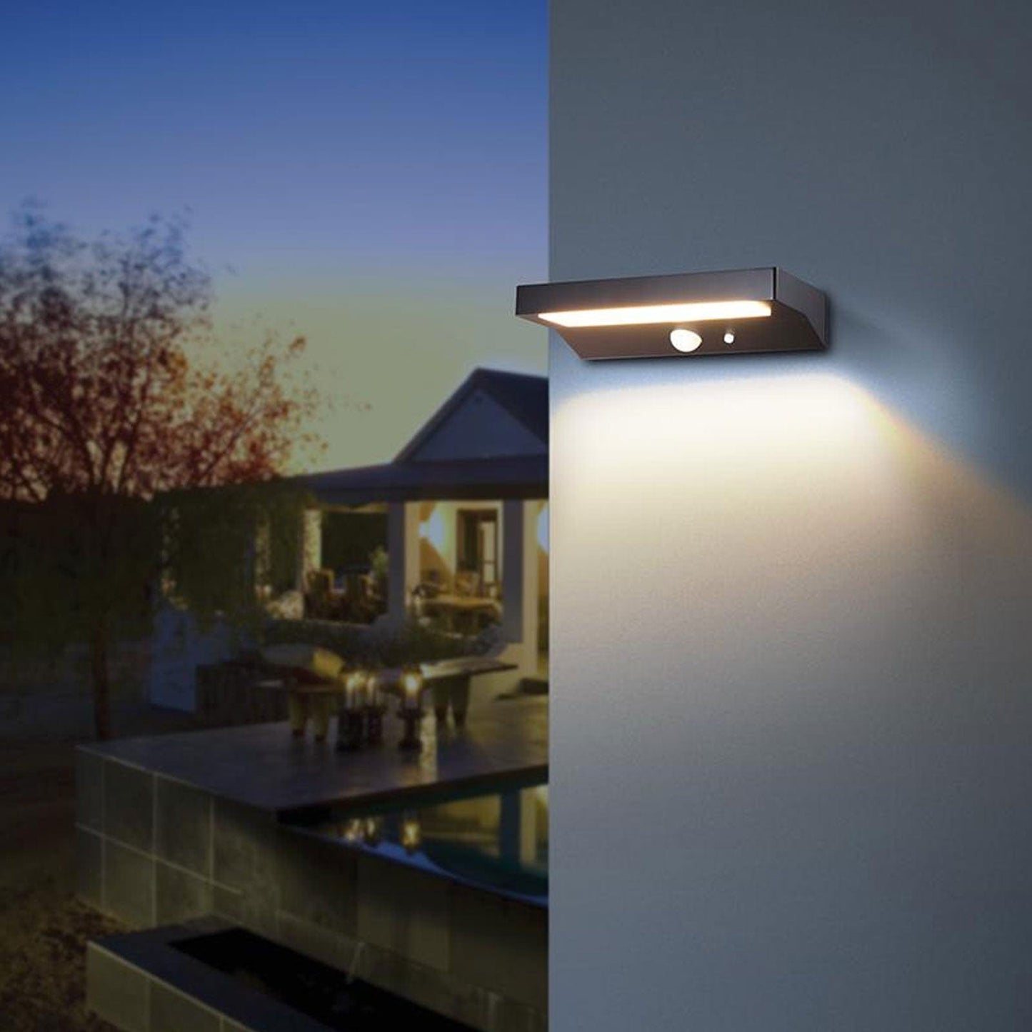 Solar-Außenleuchte mit Bewegungssensor und drei Beleuchtungsmodi