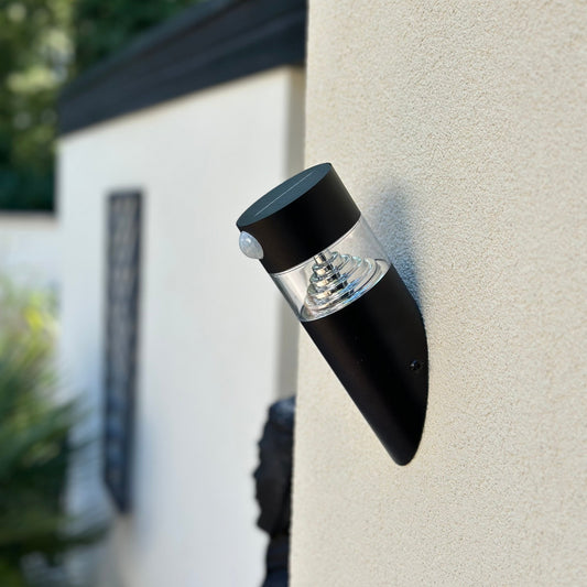 Solarenergie Wandlampe Außen mit Bewegungsmelder für Sicherheit und Beleuchtung