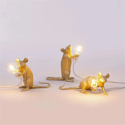 Tischlampe mit Maus im Art-Deco-Stil