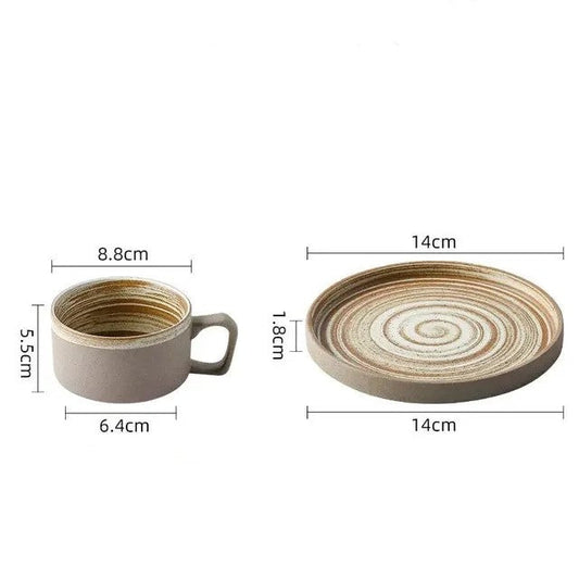 Monica Retro Keramik Kaffeetasse Set