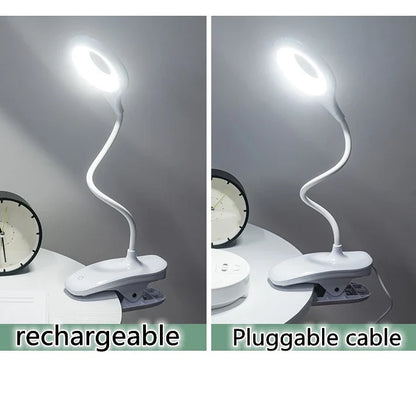 Wiederaufladbare LED Tischlampe mit Clip – Einstellbare Schreibtischleuchte für Homeoffice und Studium